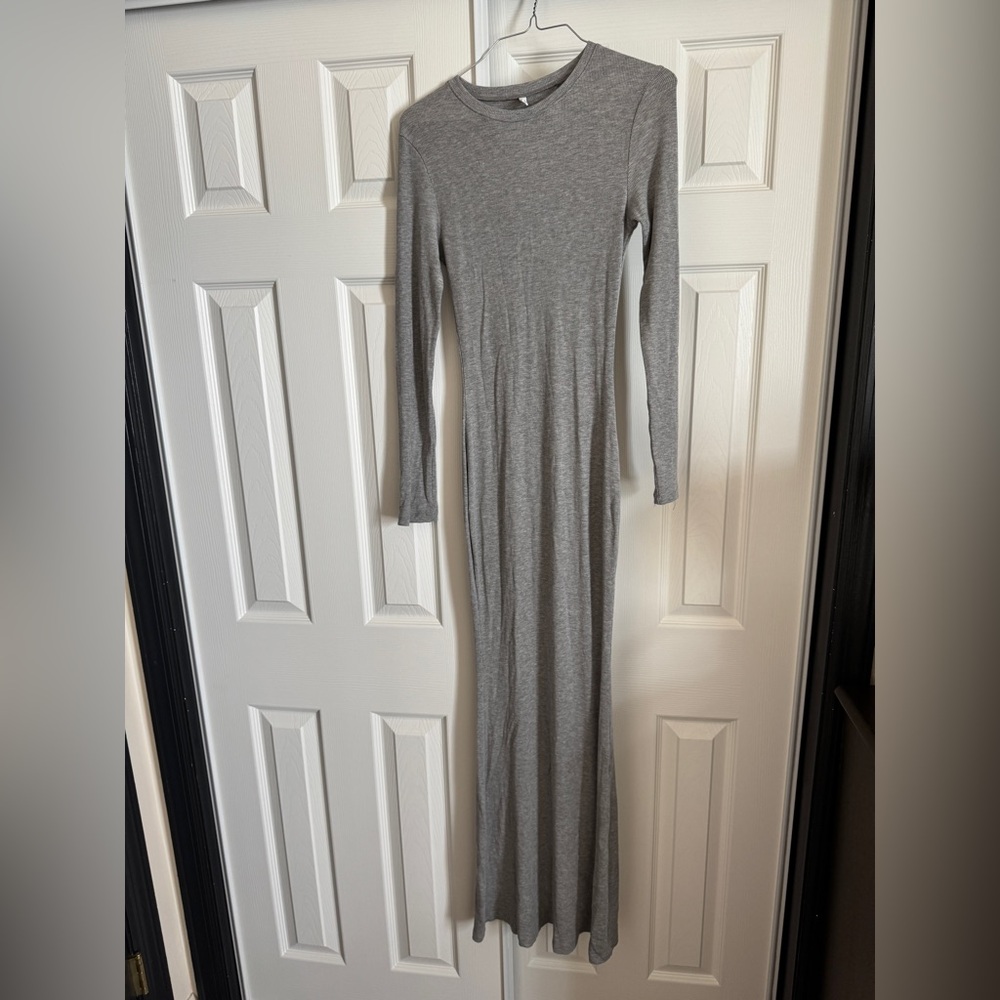 Gray Ribbed Maxi Dress- perfect for Maternity!